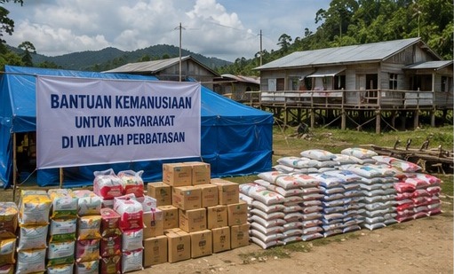 Distribusi bantuan kemanusiaan berupa sembako