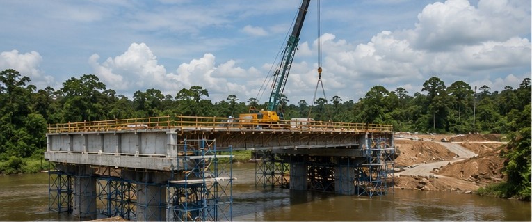 Pembangunan jembatan penyeberangan sungai