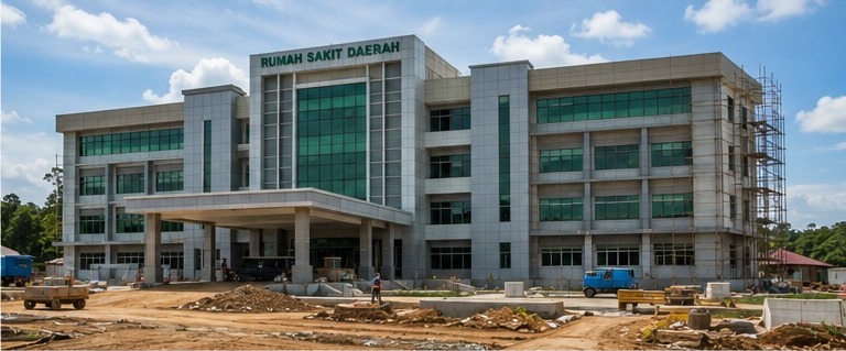 Rumah Sakit Daerah yang sedang dibangun
